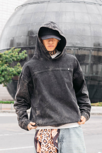 Hoddie negro acid wash