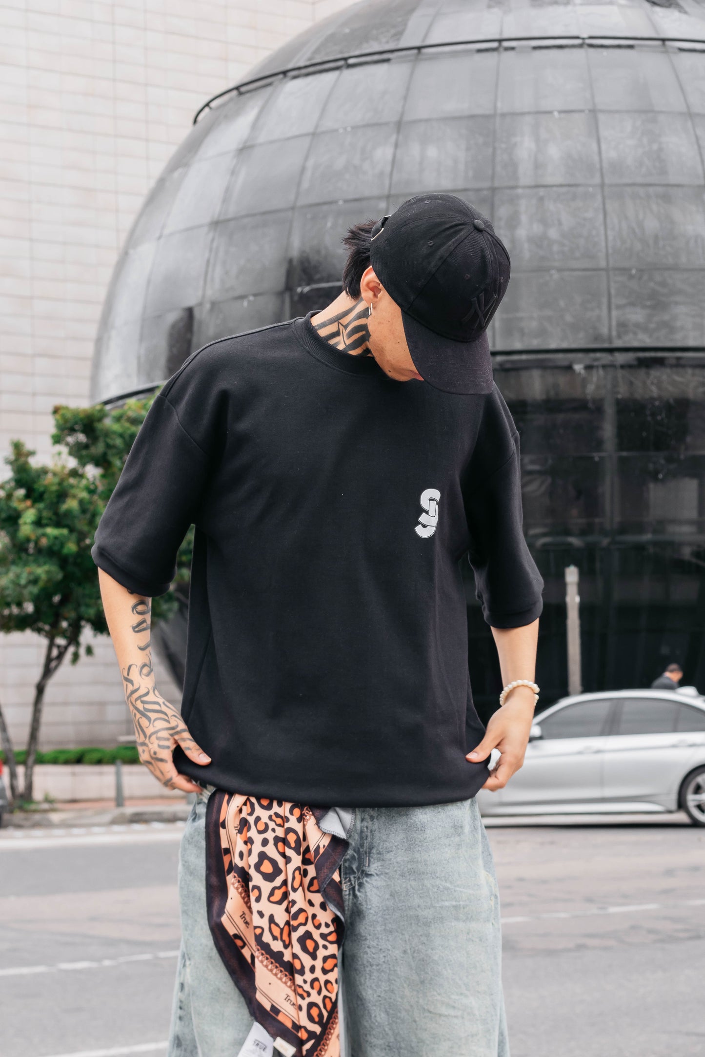 Camiseta oversize básica negra