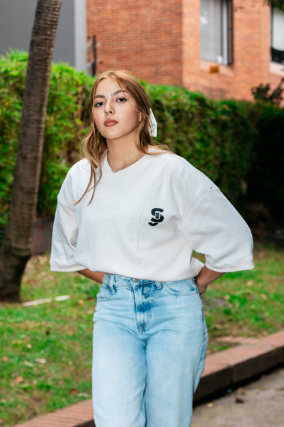 Camiseta oversize básica blanca