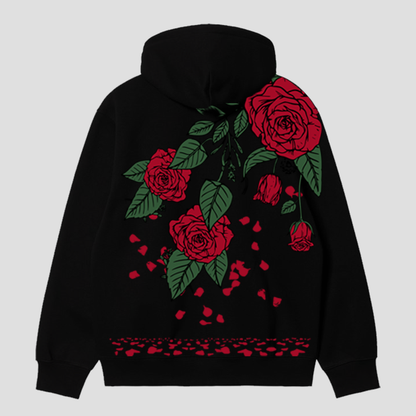 Hoddie de flores negro